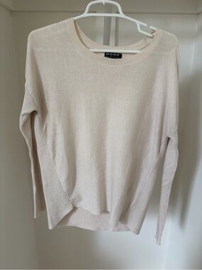 Poof! Light Cream Crewneck Sweater